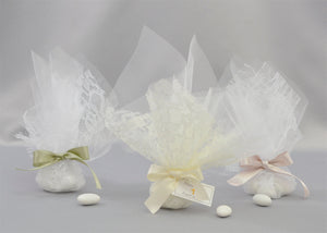 Traditional Lace Wrapped Baptism Favors