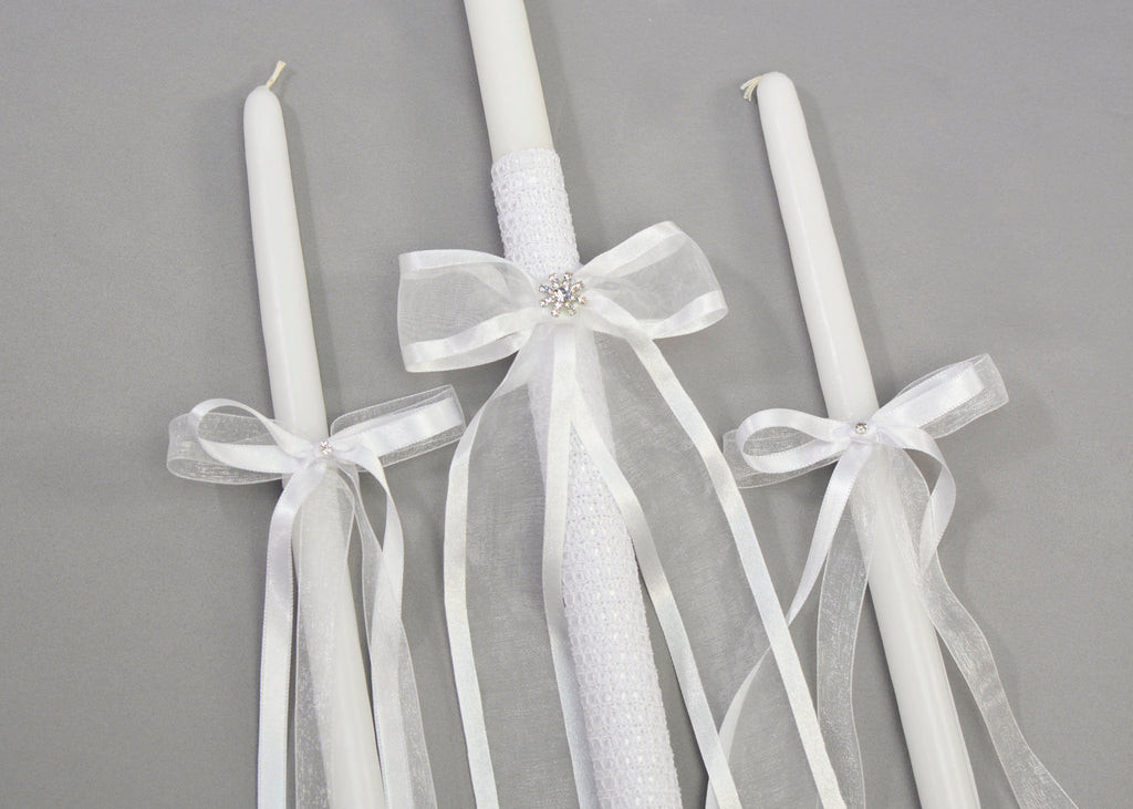 Catia Baptism Candles | White | 17" & 21"