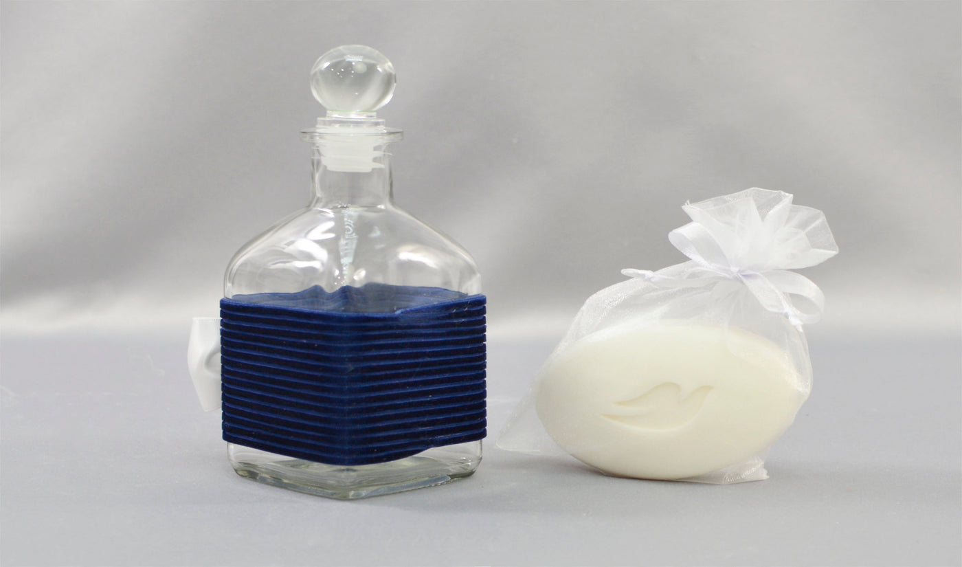 Velvet Wrapped Oil Bottle & Soap