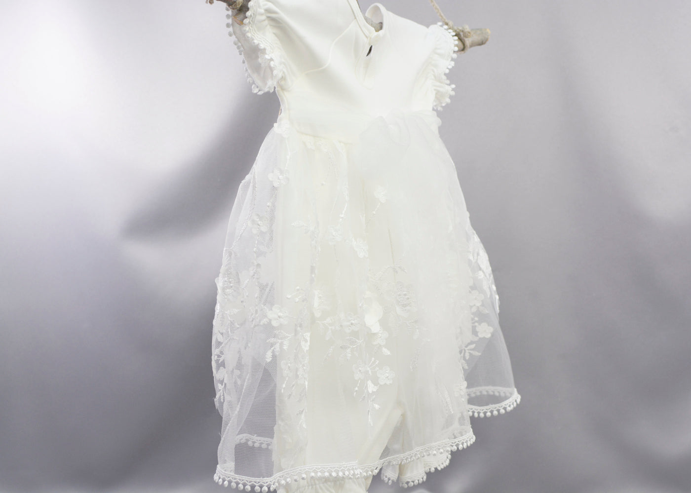 Ella Baptism Bloomer Dress | 12 Month