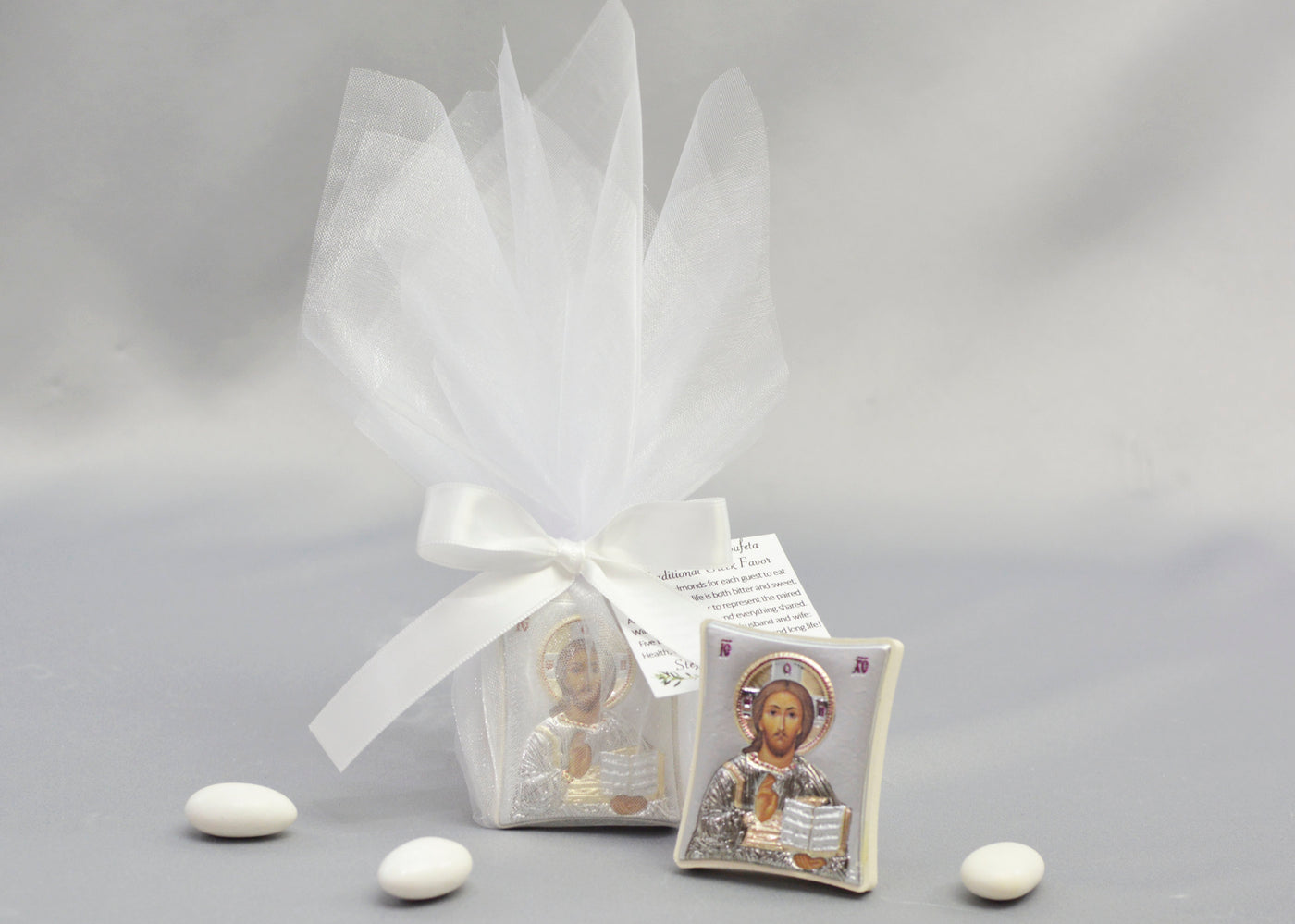 Mini Silver Icon Wedding Favor | White Frame