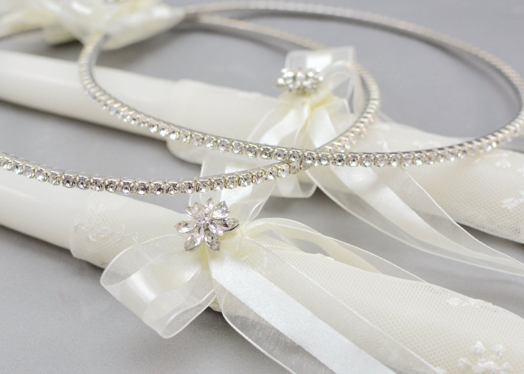 Life's Fairytale Wedding Crowns and Candles | Soft White